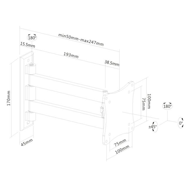 Стойка Neomounts by NewStar Flat Screen Wall Mount (2 pivots & tiltable)