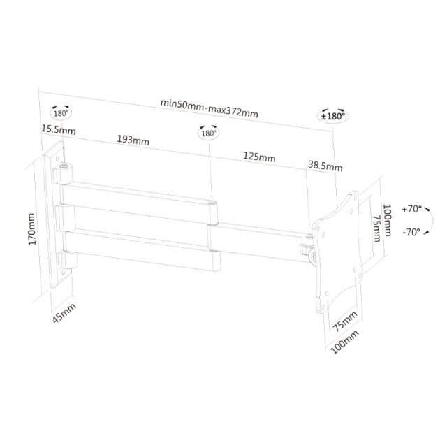Стойка Neomounts by NewStar Flat Screen Wall Mount (3 pivots & tiltable)