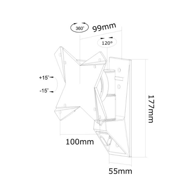 Стойка Neomounts by NewStar Flat Screen Wall Mount (1 pivot & tiltable)
