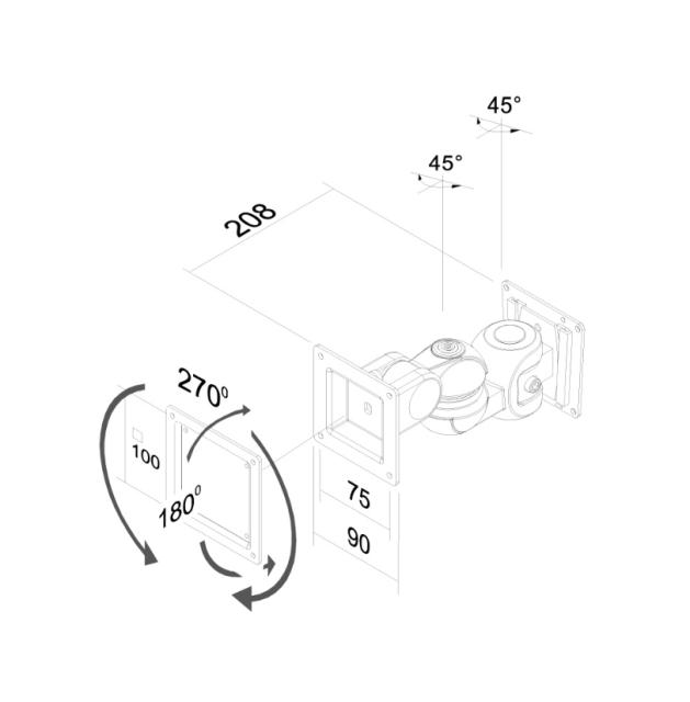 Стойка Neomounts by NewStar Flat Screen Wall Mount (1 pivot & tiltable)