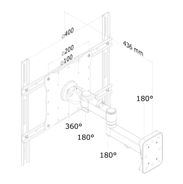 Стойка Neomounts by NewStar Flat Screen Wall Mount (3 pivots & tiltable)