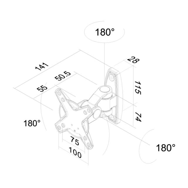 Стойка Neomounts by NewStar Flat Screen Wall Mount (1 pivot & tiltable)