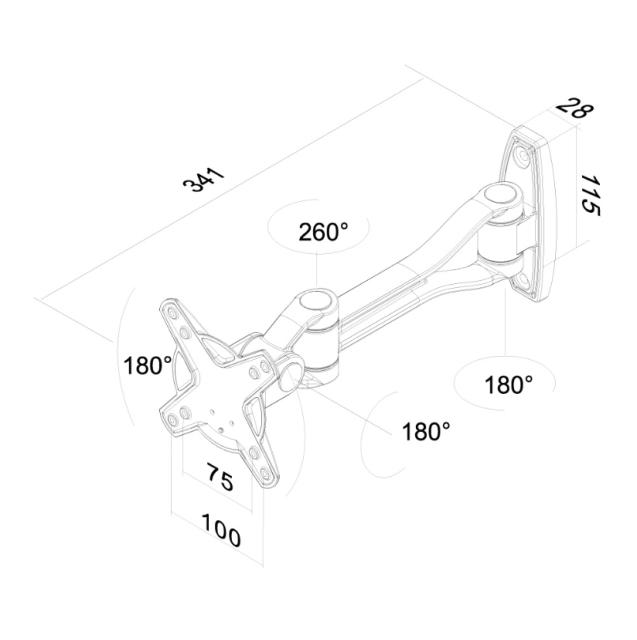 Стойка Neomounts by NewStar Flat Screen Wall Mount (2 pivots & tiltable)