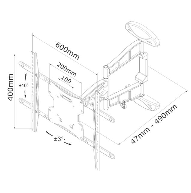 Стойка Neomounts by NewStar Flat Screen Wall Mount (3 pivots & tiltable)