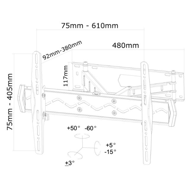Стойка Neomounts by NewStar Flat Screen Wall Mount (3 pivots & tiltable)
