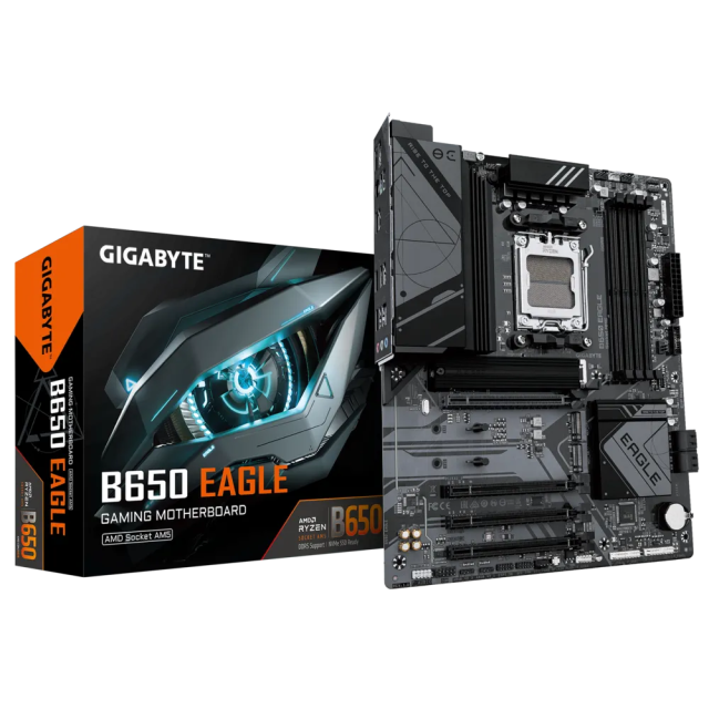 Дънна платка Gigabyte B650 Eagle, B650, AM5, DDR5, PCI-E 4.0, 3x M.2, 4x SATA 6Gb/s, HDMI, DP, ATX