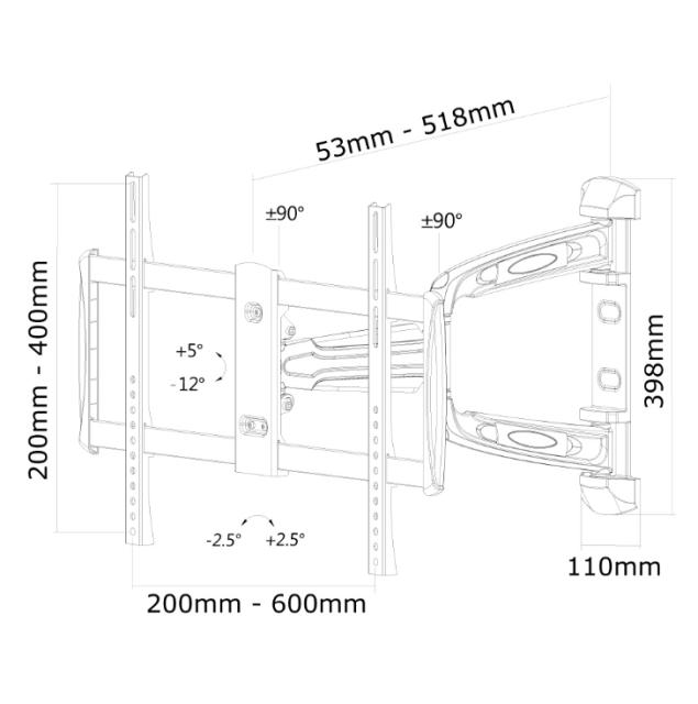 Стойка Neomounts by NewStar Flat Screen Wall Mount (3 pivots & tiltable)