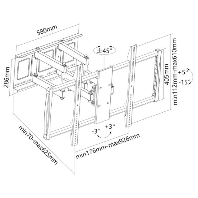 Стойка Neomounts by NewStar Flat Screen Wall Mount - ideal for Large Format Displays (3 pivots & tilt)