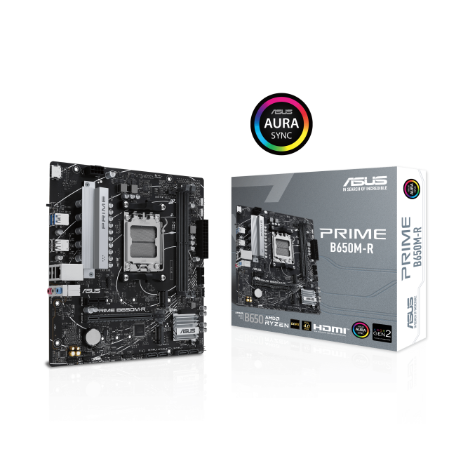 Дънна платка ASUS PRIME B650M-R, AM5, 2xDDR5, 2 x M.2, 4 x SATA 6Gb/s, HDMI, mATX