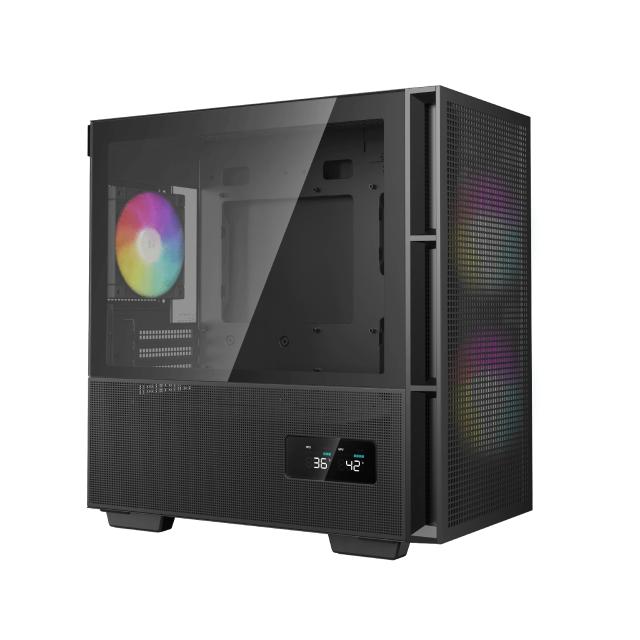 Кутия DeepCool CH360 DIGITAL Black, Mini Tower, 1x USB 3.0, 1x USB 3.1 Type-C, 1x HD Audio, microATX / Mini-ITX