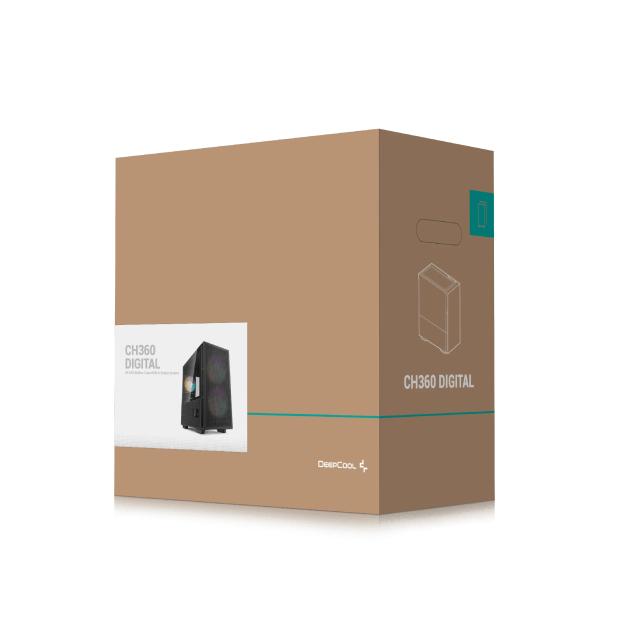 Кутия DeepCool CH360 DIGITAL, Middle Tower, 1x USB 3.0, 1x USB 3.1 Type-C, 1x HD Audio, microATX / Mini-ITX