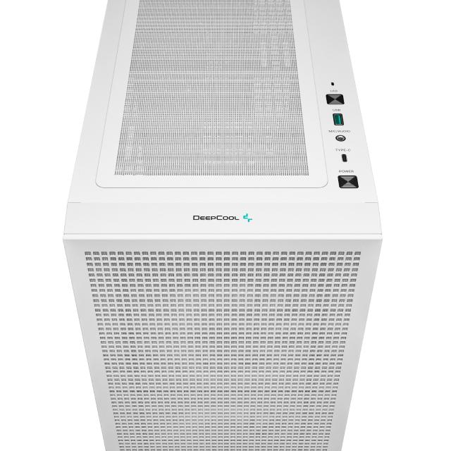 Кутия DeepCool CH360 White, Middle Tower, 1x USB 3.0, 1x USB 3.1 Type-C, 1x HD Audio, microATX / Mini-ITX