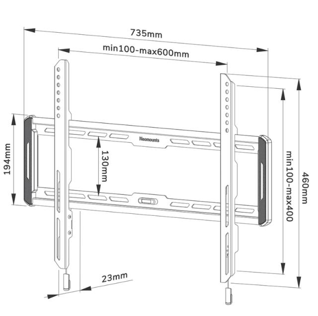 Стойка Neomounts by NewStar Screen Wall Mount (fixed, ultra thin, VESA 600x400)