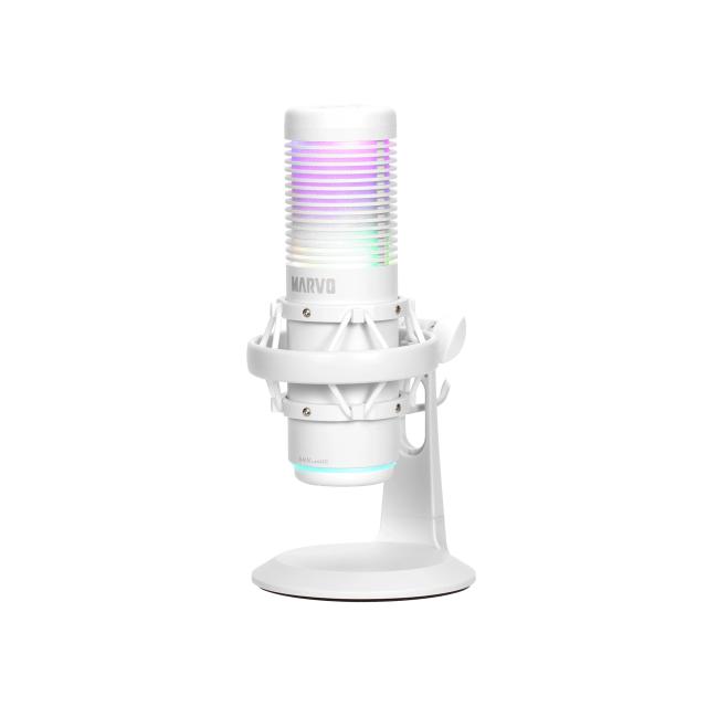 Mикрофон Marvo MIC-07 WH, Gaming Microphone Blast 60 White, RGB, USB