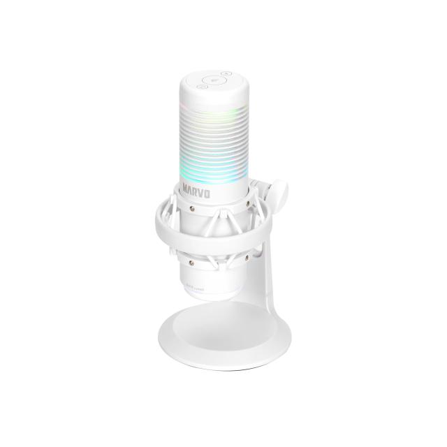 Mикрофон Marvo MIC-07 WH, Gaming Microphone Blast 60 White, RGB, USB