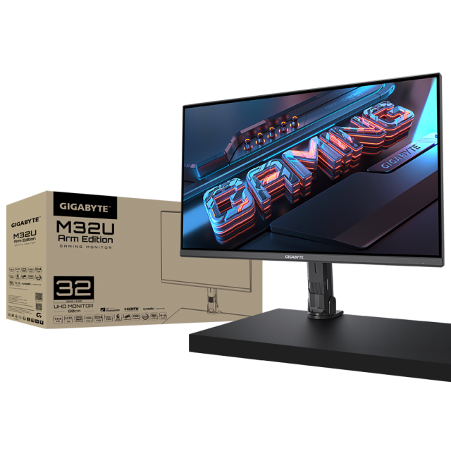 Монитор Gigabyte M32U Arm Edition,  31.5" (80.01 cm) SS IPS UHD, 144Hz , 1ms, 350 cd/m2, HDMI, DP, USB Type-C