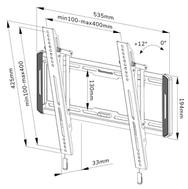 Стойка Neomounts by NewStar Screen Wall Mount (tilt, VESA 400x400)