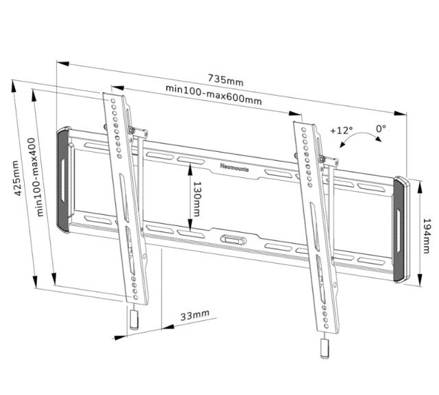 Стойка Neomounts by NewStar Screen Wall Mount (tilt, VESA 600x400)