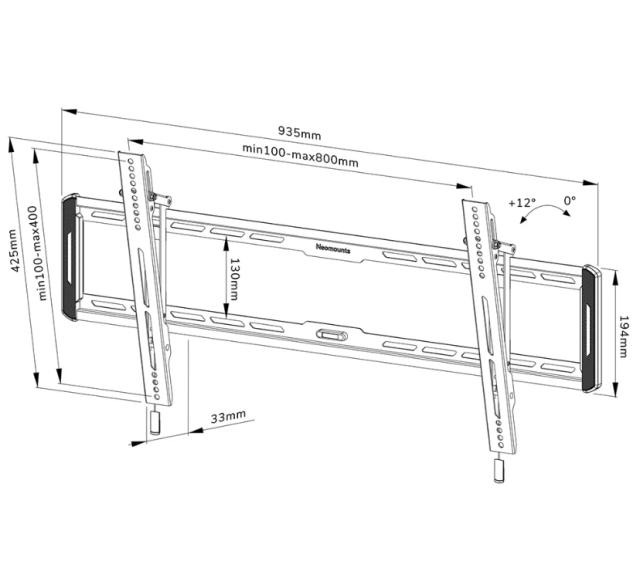 Стойка Neomounts by NewStar Screen Wall Mount (tilt, VESA 800x400)