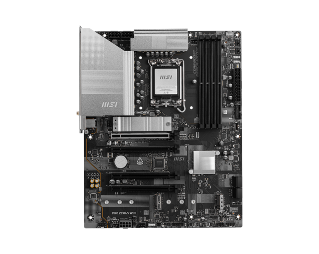 Дънна платка MSI PRO Z890-S WIFI, LGA1851, 4x DDR5, PCIe 5.0, 3x M.2 NVMe, 4x SATA 6G, 1x HDMI, 1x DP, 1x Type-C DisplayPort, Wi-Fi 7, ATX