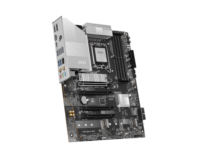 Дънна платка MSI PRO Z890-S WIFI, LGA1851, 4x DDR5, PCIe 5.0, 3x M.2 NVMe, 4x SATA 6G, 1x HDMI, 1x DP, 1x Type-C DisplayPort, Wi-Fi 7, ATX