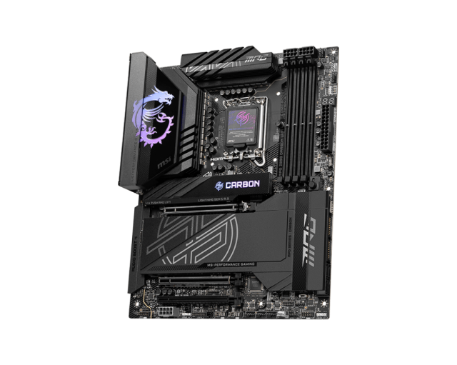 Дънна платка MSI MPG Z890 CARBON WIFI, LGA1851, 4x DDR5, PCIe 5.0, 5x M.2 NVMe, 4x SATA 6G, 1x HDMI, 2x Type-C DisplayPort, Wi-Fi 7, ATX