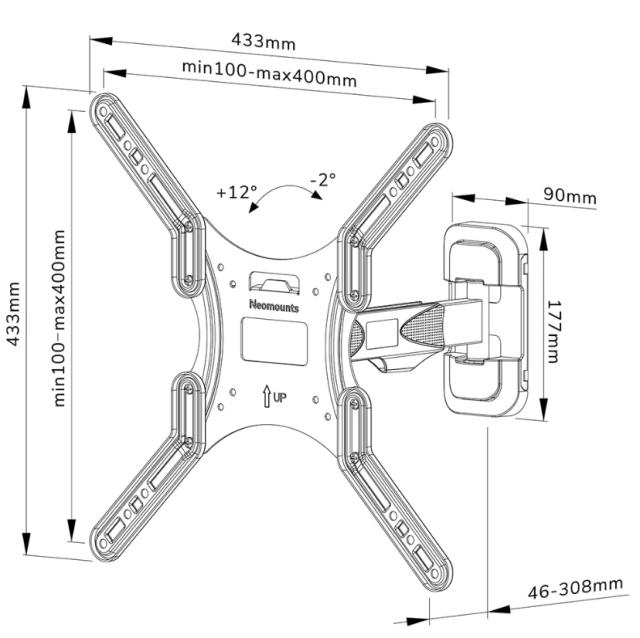 Стойка Neomounts by NewStar Screen Wall Mount (full motion, 2 pivots, VESA 400x400)