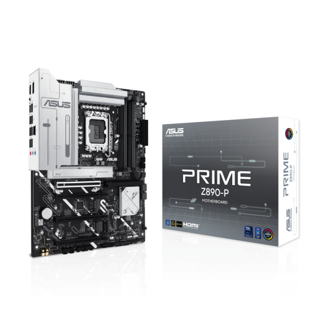 Дънна платка ASUS PRIME Z890-P, LGA1851, 4x DDR5, PCIe 5.0, 4x M.2 NVMe, 4x SATA 6G, 1x HDMI, 1x DisplayPort, ATX