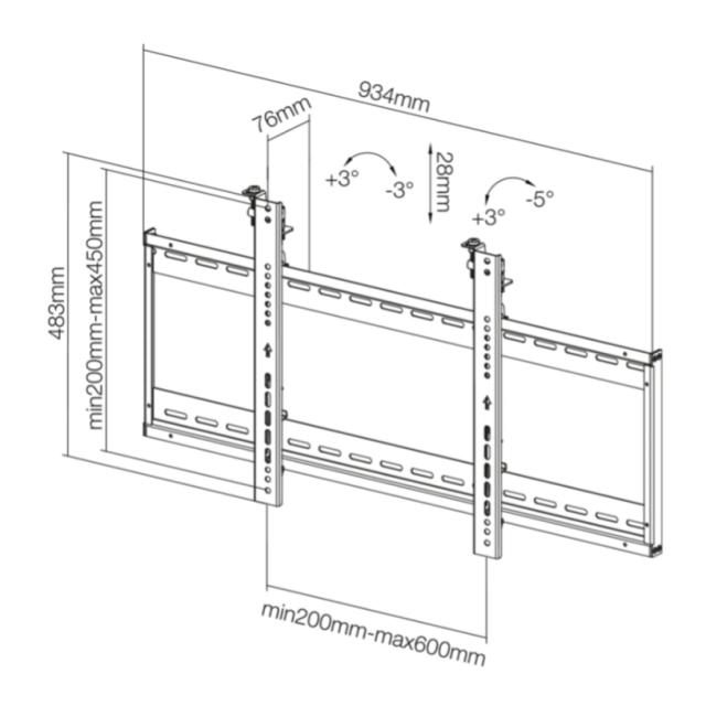 Стойка Neomounts by NewStar Flat Screen Wall Mount for video walls (stretchable)