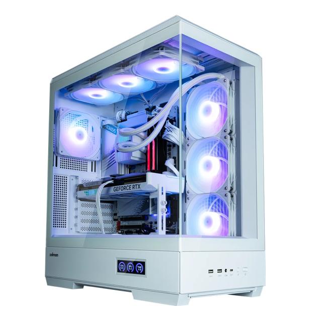 Кутия Zalman P50 DS White, Middle Tower, Tempered Glass, 1 x USB 3.1 Type-C, 2 x USB 3.0, HD Audio x 1, ATX / mATX / Mini-ITX