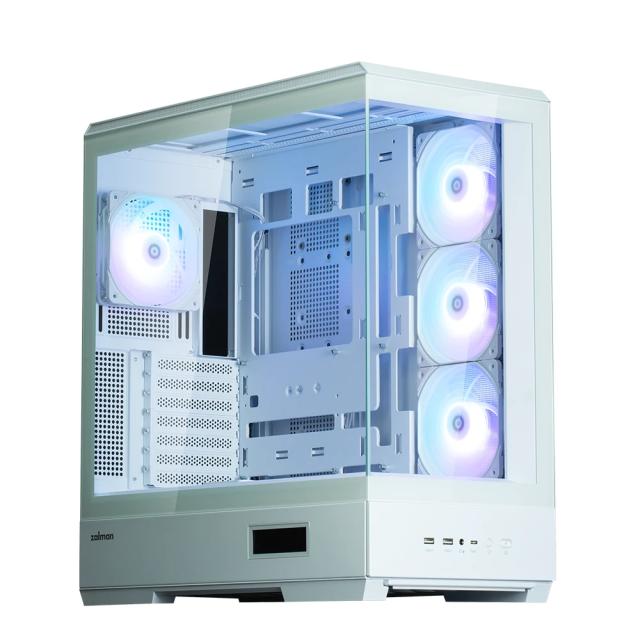 Кутия Zalman P50 DS White, Middle Tower, Tempered Glass, 1 x USB 3.1 Type-C, 2 x USB 3.0, HD Audio x 1, ATX / mATX / Mini-ITX