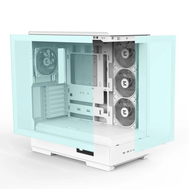 Кутия Zalman P50 DS White, Middle Tower, Tempered Glass, 1 x USB 3.1 Type-C, 2 x USB 3.0, HD Audio x 1, ATX / mATX / Mini-ITX