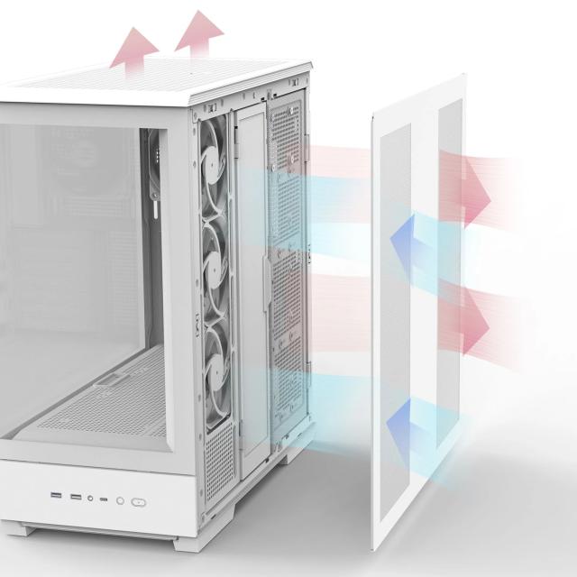 Кутия Zalman P50 DS White, Middle Tower, Tempered Glass, 1 x USB 3.1 Type-C, 2 x USB 3.0, HD Audio x 1, ATX / mATX / Mini-ITX