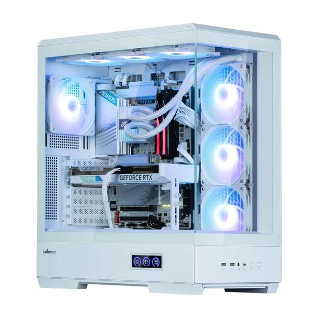 Кутия Zalman P50 DS White, Middle Tower, Tempered Glass, 1 x USB 3.1 Type-C, 2 x USB 3.0, HD Audio x 1, ATX / mATX / Mini-ITX