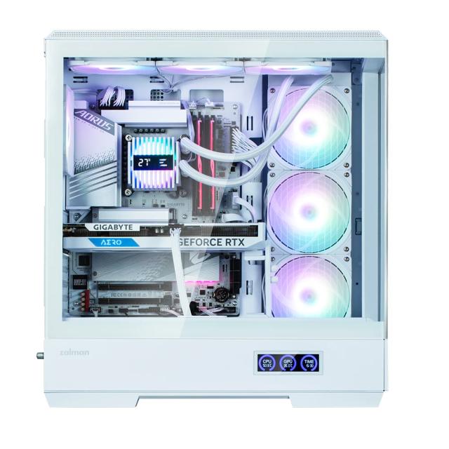 Кутия Zalman P50 DS White, Middle Tower, Tempered Glass, 1 x USB 3.1 Type-C, 2 x USB 3.0, HD Audio x 1, ATX / mATX / Mini-ITX