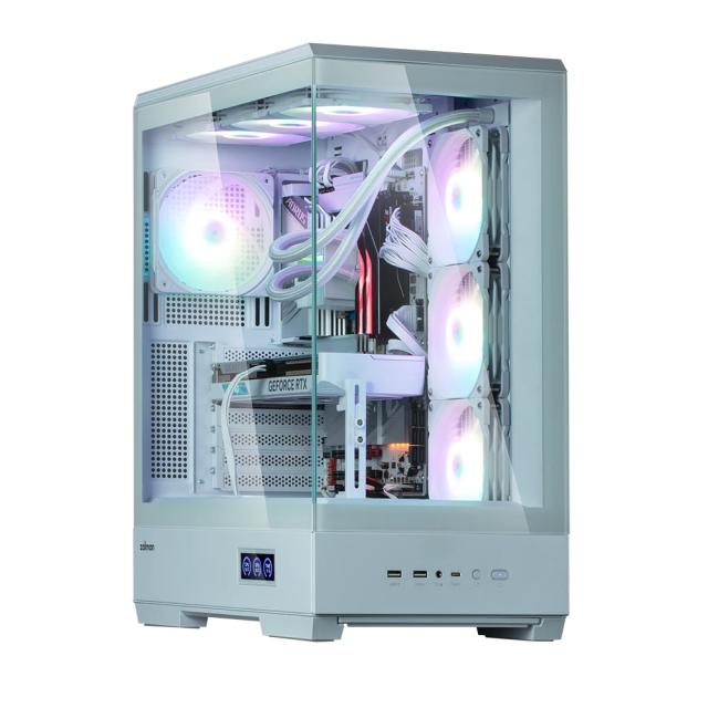 Кутия Zalman P50 DS White, Middle Tower, Tempered Glass, 1 x USB 3.1 Type-C, 2 x USB 3.0, HD Audio x 1, ATX / mATX / Mini-ITX