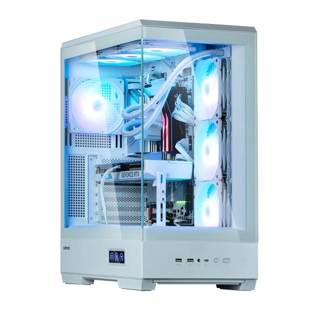 Кутия Zalman P50 DS White, Middle Tower, Tempered Glass, 1 x USB 3.1 Type-C, 2 x USB 3.0, HD Audio x 1, ATX / mATX / Mini-ITX