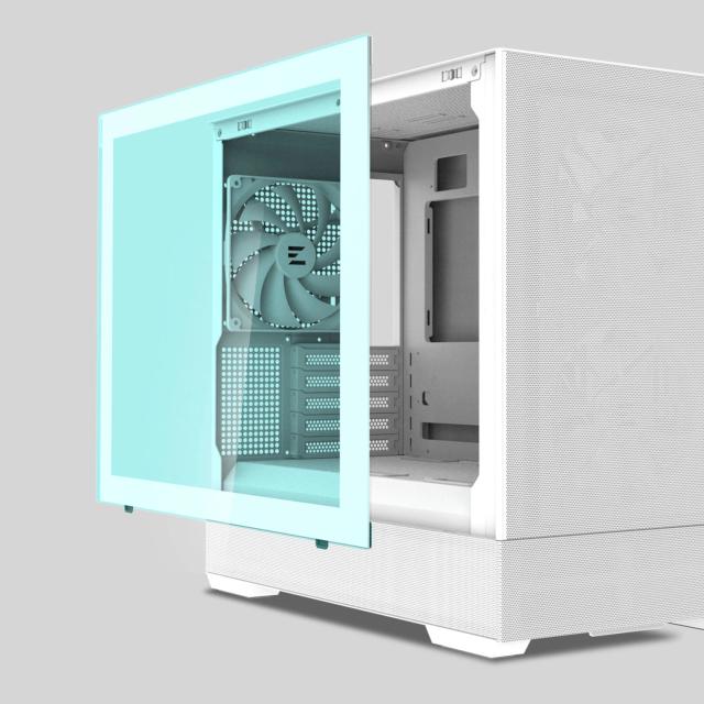 Кутия Zalman P30 AIR White, Mini Tower, Tempered Glass, 1 x USB 3.1 Type-C, 1 x USB 3.0, HD Audio x 1, mATX / Mini-ITX