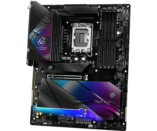 Дънна платка ASRock Z890 RIPTIDE WIFI, LGA1851, 4 x DDR5, PCIe 5.0, 1 x Blazing M.2 NVMe, 4 x Hyper M.2 NVMe, 4 x SATA3 6.0 Gb/s, Wi-Fi 7, Bluetooth 5.4, HDMI, ATX