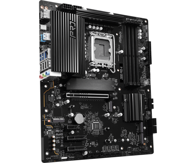 Дънна платка ASRock Z890 Pro-A, LGA1851, 4 x DDR5, PCIe 5.0, 1 x Blazing M.2 NVMe, 3 x Hyper M.2 NVMe, 4 x SATA3 6.0 Gb/s, HDMI, DP, ATX