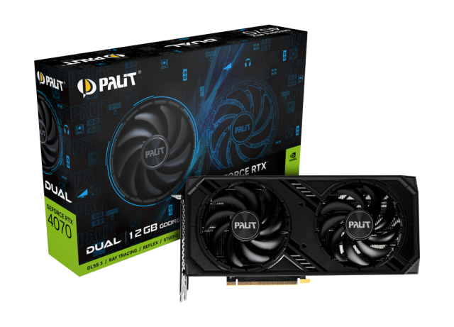 Видео карта PALIT NVIDIA GeForce RTX4070 DUAL 12GB GDDR6, 192bit, HDMI, 3 x DP