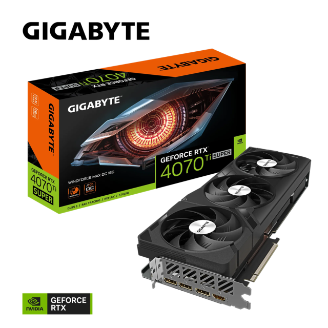 Видео карта GIGABYTE NVIDIA GeForce RTX­­ 4070 Ti SUPER WINDFORCE MAX OC 16G, 256bit, HDMI, 3 x DP