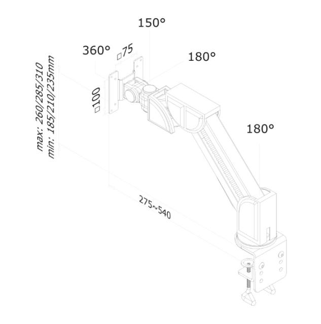 Стойка Neomounts by NewStar Flat Screen Desk Mount (clamp)
