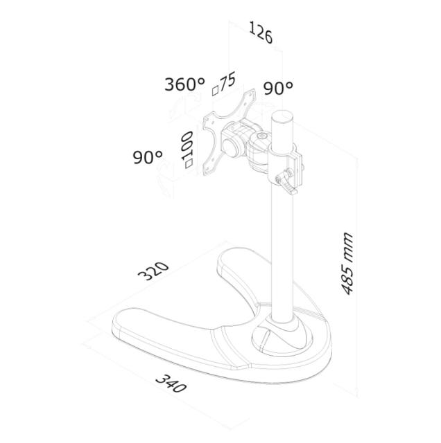 Стойка Neomounts by NewStar Flat Screen Desk Mount (stand/grommet)