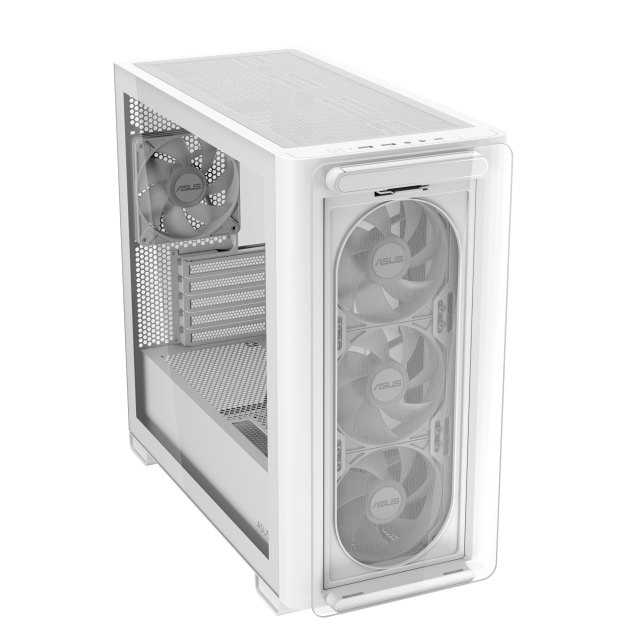 Кутия ASUS A23 PLUS TG White, Middle Tower, 2 x USB 3.2 Gen1, 1 x USB 3.2 Gen2 Type C, Micro-ATX Mini-ITX