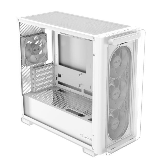 Кутия ASUS A23 PLUS TG White, Middle Tower, 2 x USB 3.2 Gen1, 1 x USB 3.2 Gen2 Type C, Micro-ATX Mini-ITX