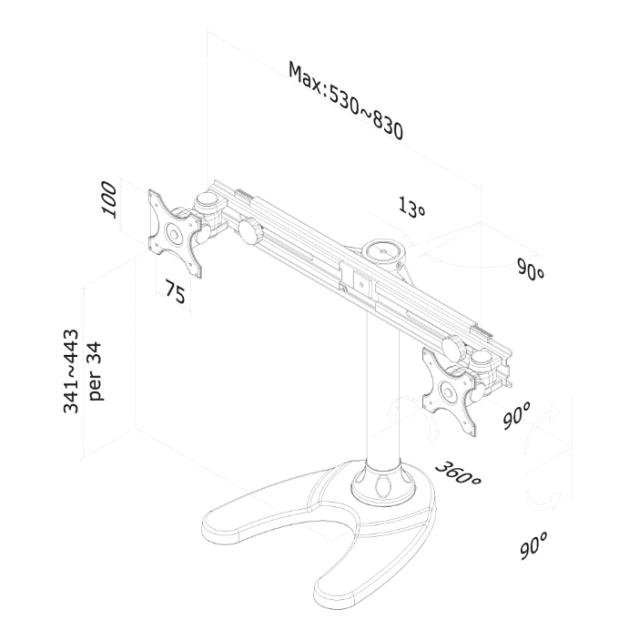 Стойка Neomounts by NewStar Flat Screen Desk Mount (stand/grommet)