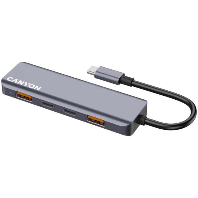 Хъб CANYON DS-18 5in1 USB Type-C Grey