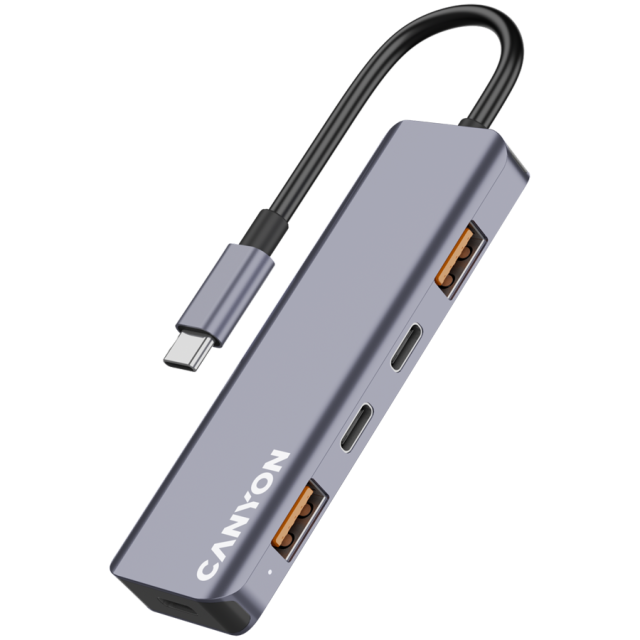 Хъб CANYON DS-18 5in1 USB Type-C Grey