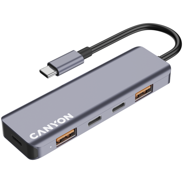 Хъб CANYON DS-18 5in1 USB Type-C Grey